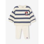 Ensemble b�b� sweat - shirt + legging disney minnie ray� bleu / �cru