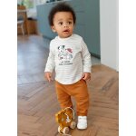 Ensemble bb tee - shirt et pantalon en molleton ray / caramel