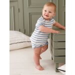 Ensemble b�b� tee - shirt + short en �ponge ray� bleu