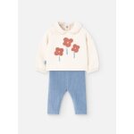 Ensemble bébé en tricot avec fleurs beige Ensemble bébé en tricot avec fleurs beige