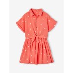 Ensemble blouse  nouette et jupe fille corail
