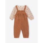 Ensemble blouse et salopette velours b�b� fille