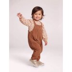 Ensemble blouse et salopette velours b�b� fille noisette