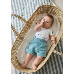 Ensemble body b�b� et short en gaze de coton toucana bleu