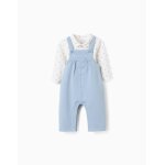 Ensemble body - polo + salopette bleu clair