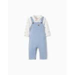 Ensemble body et salopette en coton bleu clair