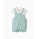 Ensemble body et salopette en coton vert clair