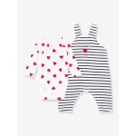 Ensemble body salopette petit bateau �cru