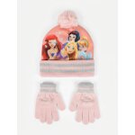 Ensemble bonnet et gants princesses disney fille rose multicolore