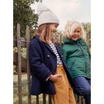Ensemble bonnet + snood + gants ou moufles en maille torsade fille cru