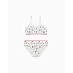 Ensemble brassi�re et culotte avec stitch et angel beige clair