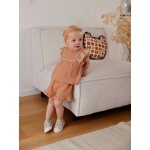 Ensemble brod bb : blouse + short + bandeau en gaze de coton caramel