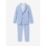 Ensemble c�remonie chemise col mao, veste et pantalon gar�on bleu ciel