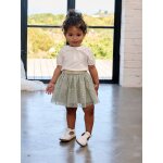 Ensemble crmonie t - shirt et jupon en tulle bb fille vert sauge