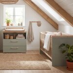 Ensemble chambre b�b� 'jimmy' set duo chambre �volutive au design scandinave sauge