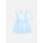 Ensemble chemise et short  bretelles bleu