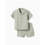 Ensemble chemise et short en coton vert clair