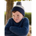 Ensemble colorblock bonnet + snood + gants garon bleu nuit
