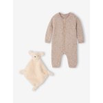 Ensemble combinaison et doudou naissance beige chin�