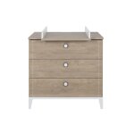 Ensemble commode plan � langer 3 tiroirs marcel ch�ne blond - blanc