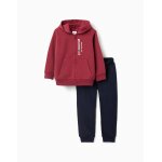 Ensemble en coton polyester peigné de veste + pantalon rouge foncé Ensemble en coton polyester peigné de veste + pantalon rouge foncé