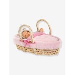 Ensemble couffin peluche pour poupon 36 / 42 cm rose