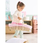 Ensemble couffin peluche pour poupon 36 / 42 cm rose
