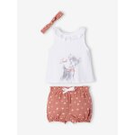 Ensemble disney bambi b�b� 3 pi�ces t - shirt + bloomer + bandeau rose
