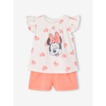 Ensemble disney b�b� t - shirt et short minnie coeurs corail