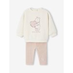 Ensemble disney winnie l'ourson b�b� sweat molleton + legging velours vanille / rose
