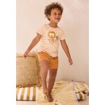 Ensemble enfant t - shirt et short en ponge mio ecru