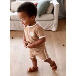 Ensemble en éponge bébé t - shirt + short taupe Ensemble en éponge bébé t - shirt + short taupe