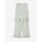 Ensemble fille blouse pantalon 7 / 8�me vert sauge