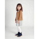 Ensemble fille cardigan et robe imprime fleurs camel