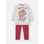 Ensemble fille en maille imprime rouge