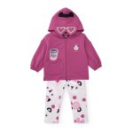 Ensemble fille en molleton avec sweat � capuche et legging assorti violet
