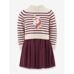 Ensemble fille : robe en tulle et pull happy girls bordeaux