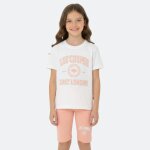 Ensemble fille t - shirt manches courtes et bermuda blanc