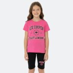Ensemble fille t - shirt manches courtes et bermuda fushia