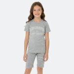 Ensemble fille t - shirt manches courtes et bermuda gris