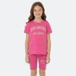 Ensemble fille t - shirt manches courtes et bermuda rose