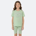 Ensemble fille t - shirt manches courtes et bermuda vert