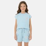 Ensemble fille t - shirt manches courtes et short bleu