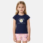 Ensemble fille t - shirt manches courtes et short marine