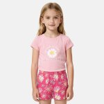 Ensemble fille t - shirt manches courtes et short rose