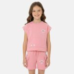 Ensemble fille t - shirt manches courtes et short rose