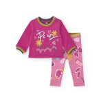 Ensemble fille t - shirt tour eiffel et legging parisien rose
