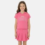 Ensemble fille - sweat � capuche manches courtes et jupe - short fushia