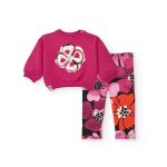 Ensemble fille sweat fleur et legging floral rose
