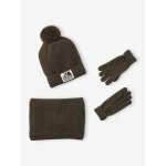 Ensemble garon bonnet + snood + moufles / gants  outdoor  kaki